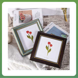 ✅欧式复古咖啡色正方形78寸10寸12寸美式相框素描剪纸拼图画框批