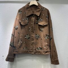 重工の明るいデニムのコートの女性の潮2025新型の春と秋はゆったりしていて、やせているヨーロッパ駅は古い長袖のジャケットをします。