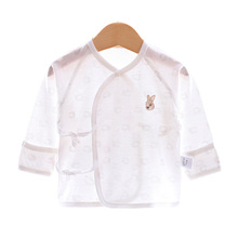 儿半背衣婴儿秋衣上衣纯棉夏季薄款宝宝短袖绑带和尚服纯棉材质