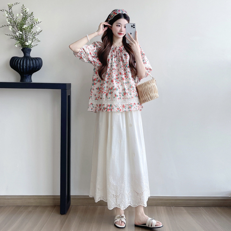 Retro lace summer doll for pregnant