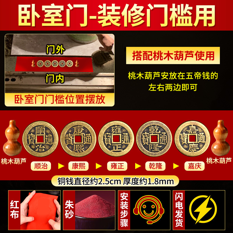 Special for bedroom door - already glued (red cloth and cinnabar included)