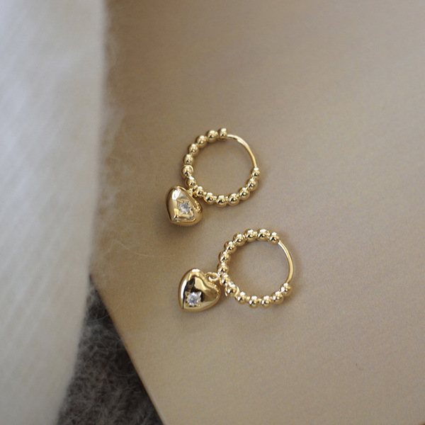 Golden small design elegant earrings
