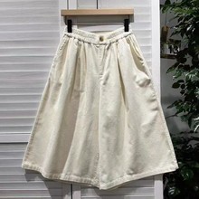 2025秋季新款女下装直筒裤日系五分裤宽松女裤ins外贸灯芯绒裤子