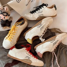 葡萄妈同款百搭小脏鞋女板鞋新款韩系减龄星星做旧休闲鞋女小白鞋