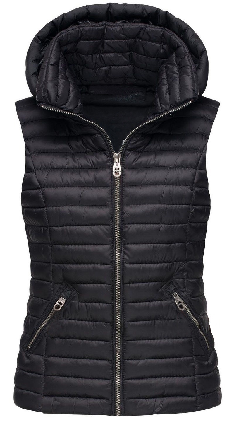 European Code foreign trade women's quilted cotton clothes light vest cotton clothes vest women's sleeveless solid color zipper Hooded Vest cotton clothes