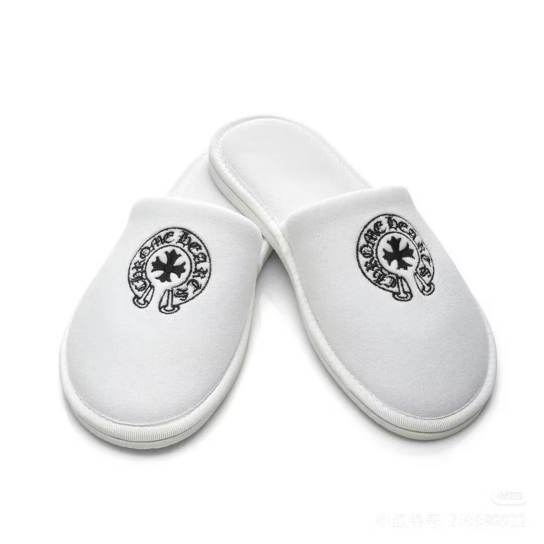 Chrome Hearts Hotel Slippers White