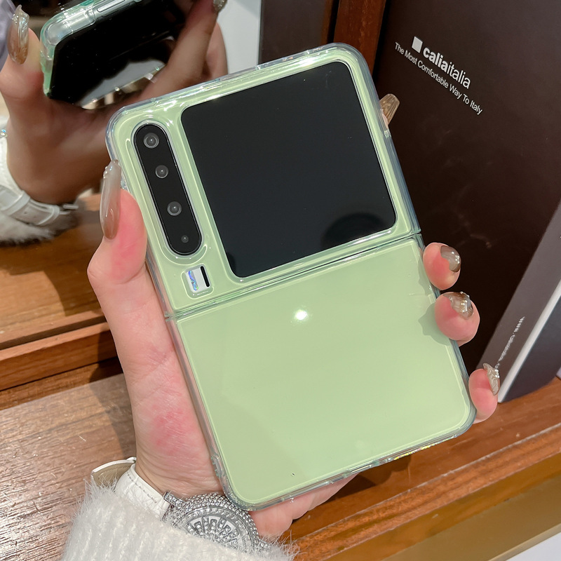 Huawei purax 携帯電話ケースに適した新しいゼリー無地 purax 折りたたみスクリーンコントラストカラーハンドロープ女性保護カバー|undefined