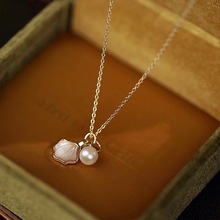 贝壳珍珠项链女2025新款爆款轻奢小众设计感锁骨链百搭高级感颈链