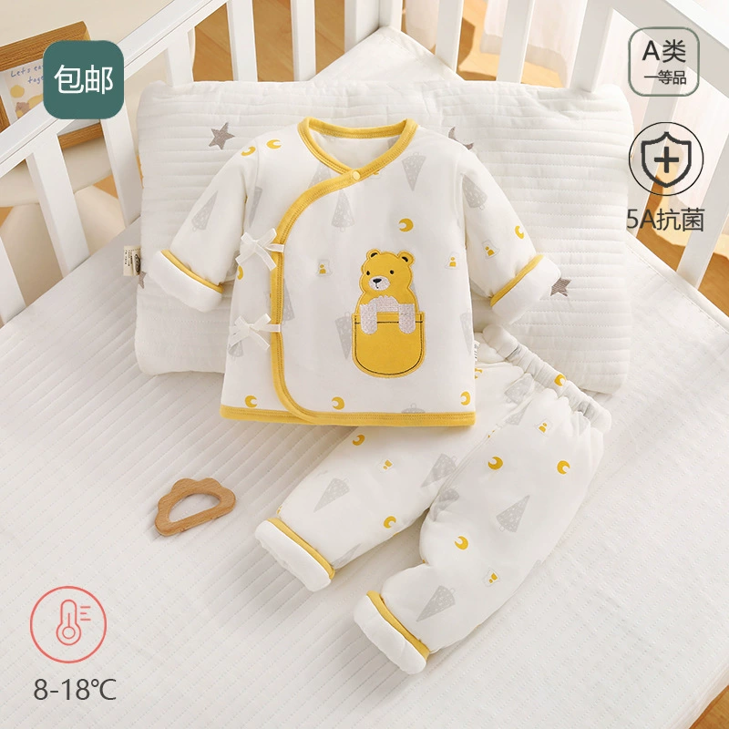 Зимняя одежда новорожденного 0-3 хлопчатобумажная бескостная утолщенная детская нижняя одежда