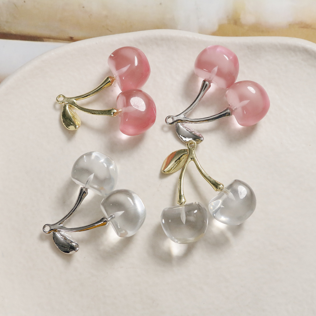 Pendant Jewelry Making Type 1 Piece Resin Cherry Pendant