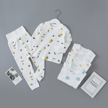 婴儿秋衣套装高腰护肚纯棉春秋宝宝内衣全棉打底睡衣新生儿贴身衣