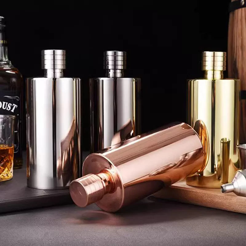 1斤白酒瓶304不锈钢茅台瓶1斤酒壶 2斤圆柱酒瓶随身便携酒具批发