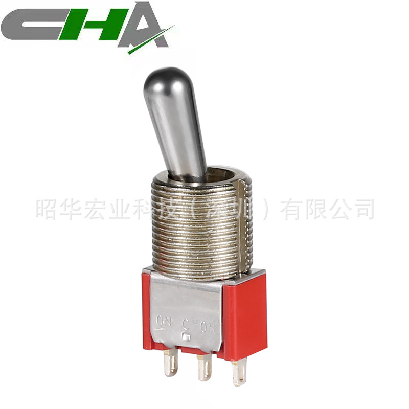 2档3档大头钮子开关 双边复位12mm螺纹直径钮子开关 摇头开关带