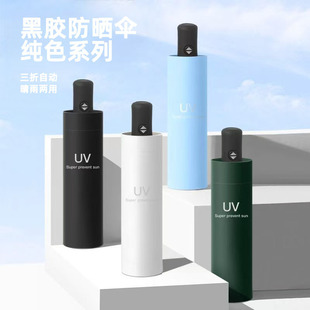Automatic Umbrella UV Black Sun Protection Umbrella Sunny Umbrella Sunny Rain Dual-purpose Folding Advanced Sense Sun Umbrella Wholesale