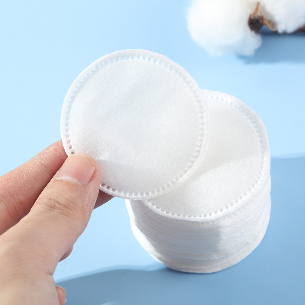 100 piezas de algodón húmedo absorbente de ojos y labios, algodón maquillaje, agujero de aguja, borde de bloqueo, no se caiga, doble efecto de algodón grueso