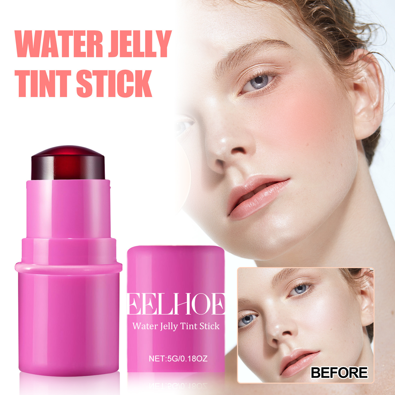 Stick di gelatina di frutta e bacche, colorato, senza trucco, fard in polvere idratante per labbra, stick a doppio scopo_voghion.com