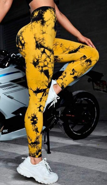 100 colores precio al por mayor tie-dye pantalones de yoga sin costuras cintura alta melocotón cadera pantalones deportivos para correr leggings