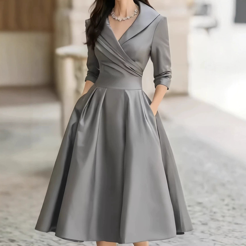 2026 New European and American Women's Fashion Amazon Shein Independent Site Elegant Formal Waist-Cinching Slimming Dress for Women 2026 New European and American Women's Fashion Amazon Shein Independent Site Elegant Formal Waist-Cinching Slimming Dress for Women