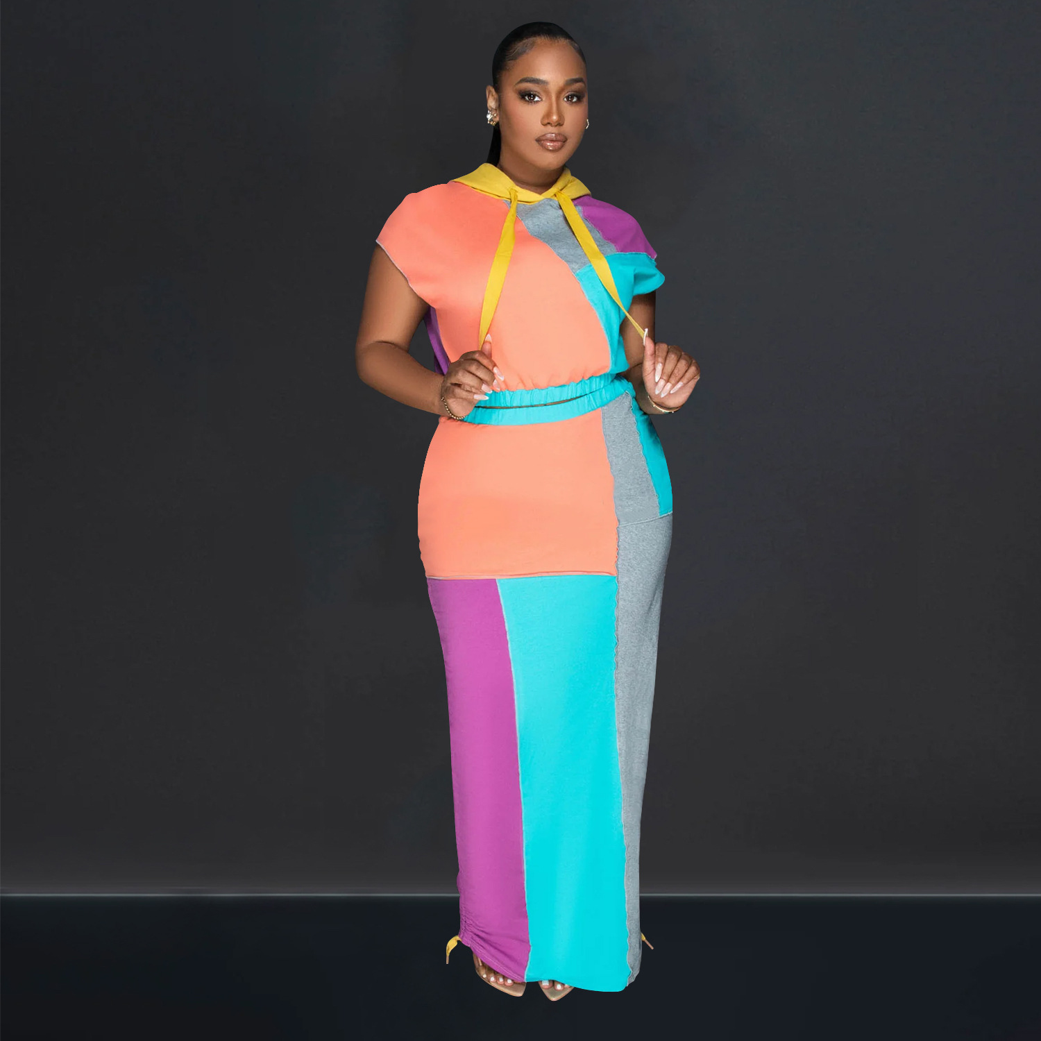 C6975 Aliexpress transfronterizo Amazon estación independiente de moda europea y americana impresión de ropa de mujer de manga corta vestido de venta caliente
