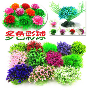 Fish Tank Landscaping Decorative Ornaments Aquarium Simulated Aquatic Plants Simulated Flower Balls Sand Table Colorfulful Balls Decorative Flowers