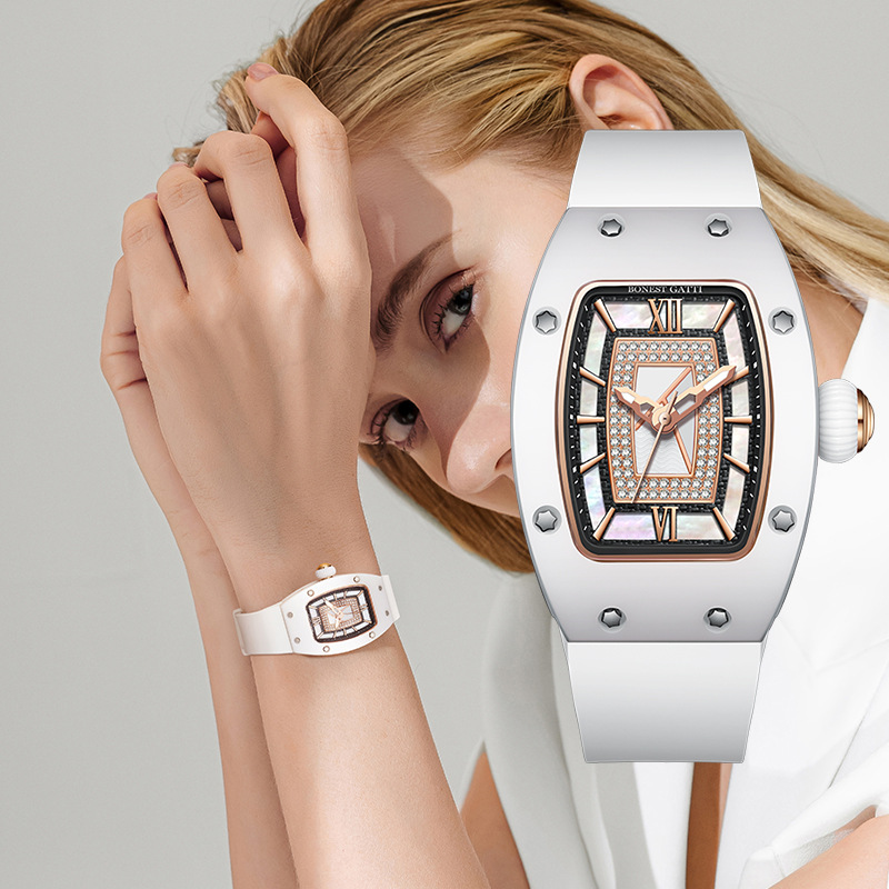 Bugatti brand watch women's diamond-embedded elegant light luxury automatic mechanical watch TikTok hot luxury wholesale