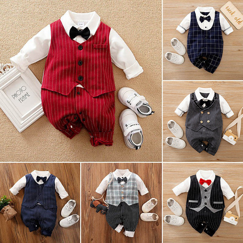 Baby clothes for boys, spring and autumn style, baby suit, newborn suit, gentleman's style, cross-border trade