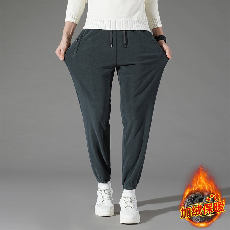 New Autumn and Winter Fleece-Lined Sweatpants for Men, High-Quality Warm Casual Pants, Oli Fleece Composite Flannel, Loose Fit for Couples New Autumn and Winter Fleece-Lined Sweatpants for Men, High-Quality Warm Casual Pants, Oli Fleece Composite Flannel, Loose Fit for Couples