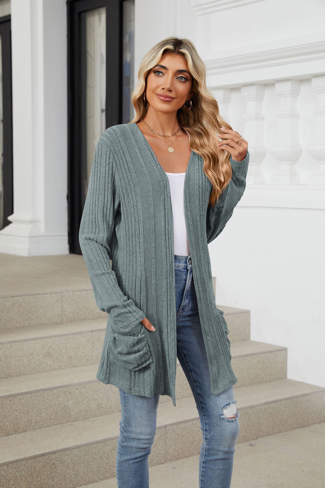 490g Weight Long Sleeve Sleeve Length Placket Placket Type Regular Sleeve Sleeve Type Nylon, Spandex, Polyester Fabric Type Long Top Length Cardigan Tops Type Holiday, Daily Occasion Collarless Neckline Regular Fit Fit Type Solid Color Pattern Winter, Autumn Season Women's Gender Casual, Elegant Style Wholesale Women's Casual Elegant Solid Color Long Sleeve Sweaters & Cardigans 27