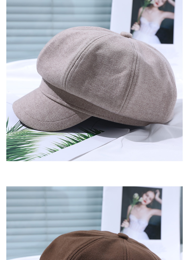Unisex Beret hat woman autumn and winter fashion warm winter hat solid color octagonal hat with duck cap_voghion.com