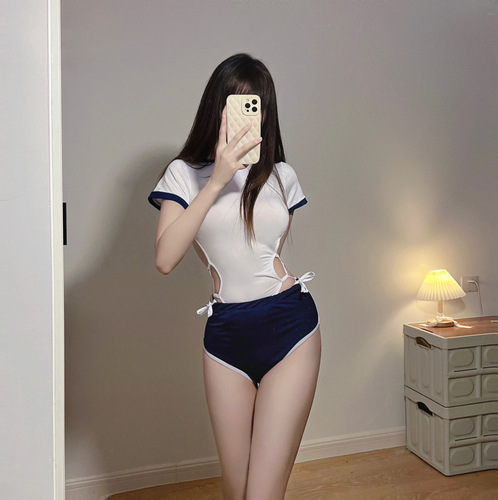 Sexy campus wear, sexy underwear, pure desire, passion, hollow open-end suit, temptation swimsuit, student wear drop shipping