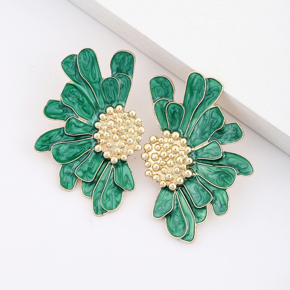 1 Pair Fashion Flower Alloy Enamel Womenu0027S Ear Studs
