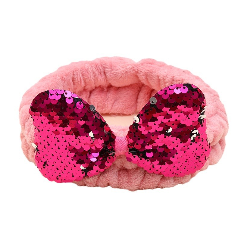 Nuevo cross-border coreano color sequilla arco correa de cabello dulce adorable adornamiento para el cabello niños hechos a mano tocado de arco