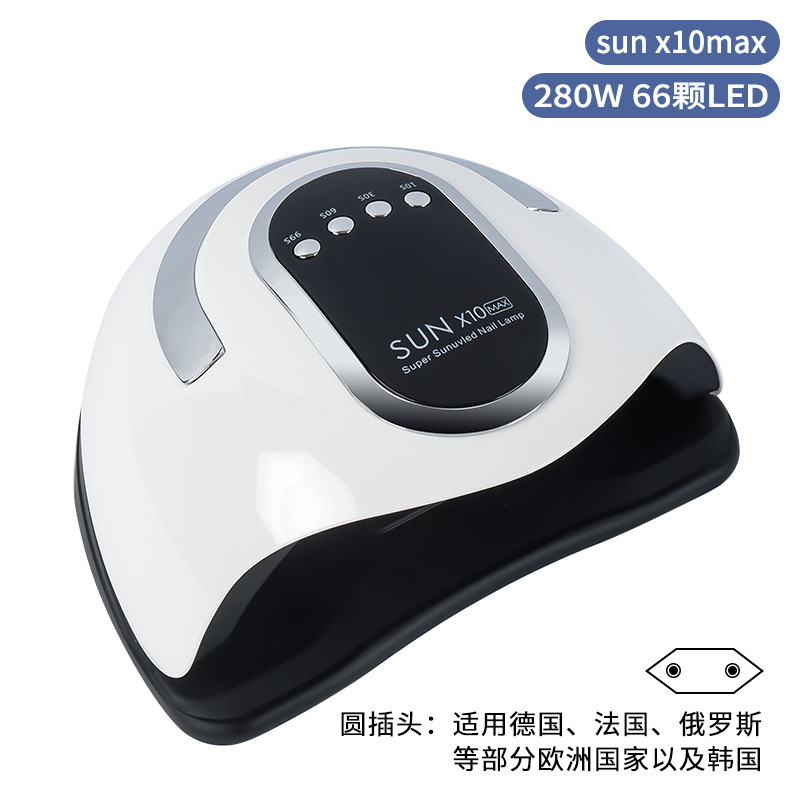 Lámpara de uñas inteligente, de secado rápido, 280W, lámpara para hornear uñas de alta potencia, pegamento de uñas, máquina de uñas, tienda de uñas, lámpara de fototerapia transfronteriza