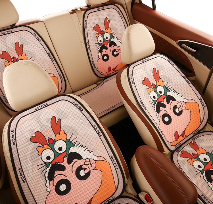 Car seat cushion four seasons universal cartoon seat cushion girl car seat cover fabric new seat cover half non-slip