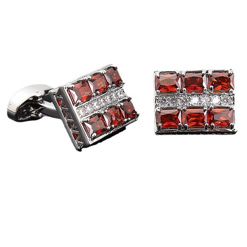 Shuailang gold-plated light luxury crystal zircon cuff links and cuff nails, formal men's French shirt cuff cuff nails, cross-border hot