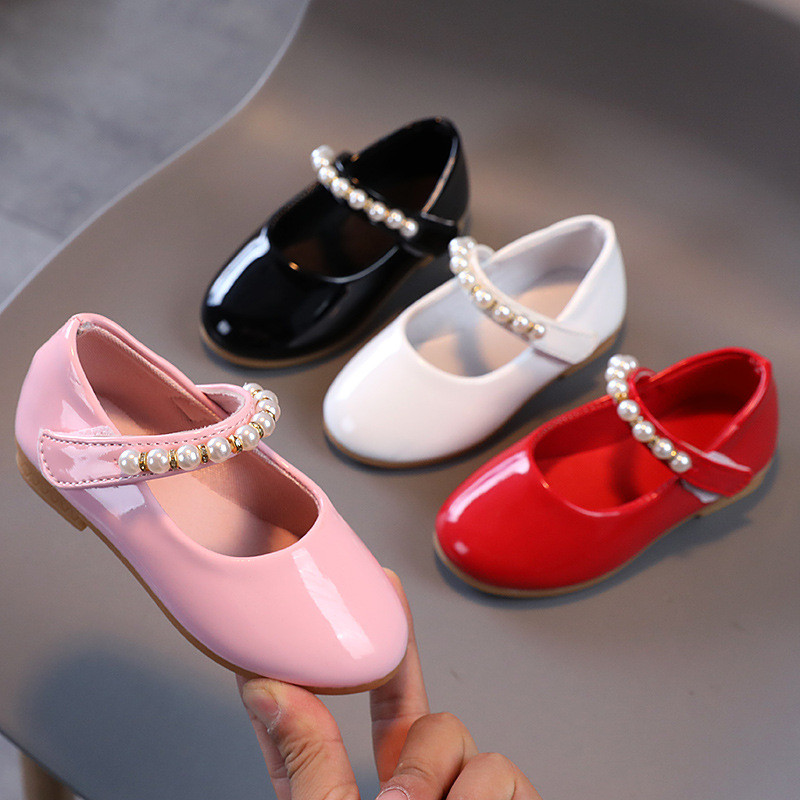 Mädchen schwarze Damenschätze, Frühlings- und Herbstbabys, weiche Prinzessinnenschuhe für Kinder, Einzelschuhe_voghion.com