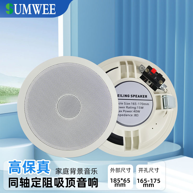 Coaxial ceiling sound embedded ceiling ceiling speaker background music speaker high fidelity fixed resistance living room surround