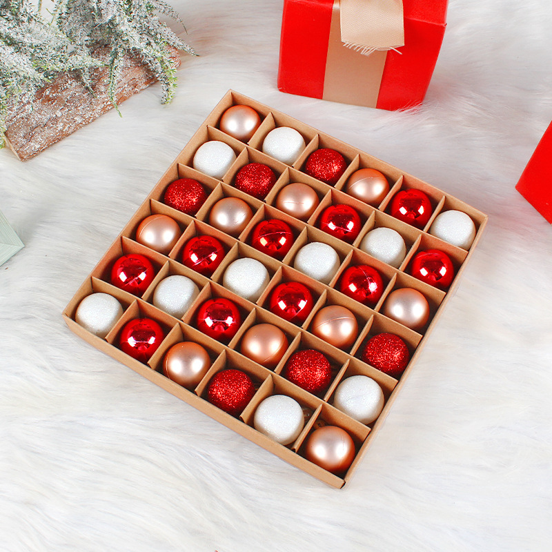 クリスマス装飾クリスマスツリー吊りボールケース3cmクリスマスボール光沢カラーボール祝日配置用品|undefined
