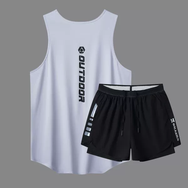 229 white vest + black swimming trunks