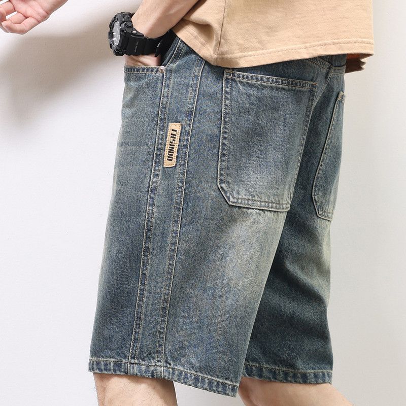 Pantalones cortos de vaqueros para hombres de verano delgados vintage pantalones casuales de verano nuevos pantalones de moda sueltos