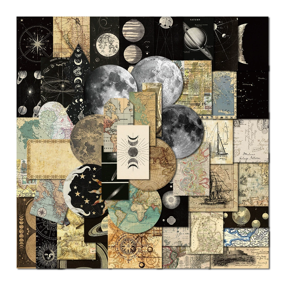 50 Ретро Карта мира время серия наклеек Tide DIY декоративная гитара мобильный телефон водонепроницаемый трансграничная оптовая продажа