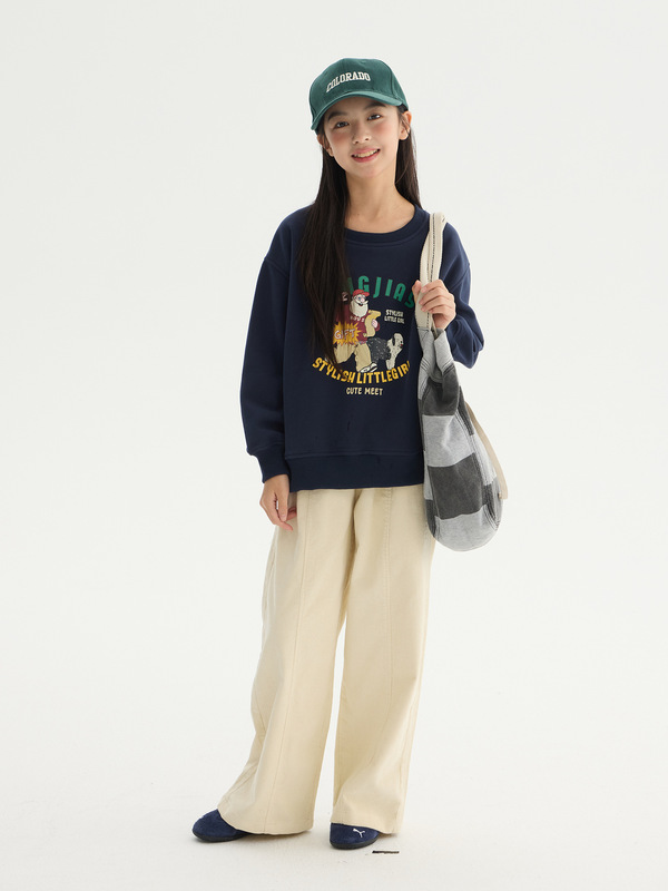 女童美式卡通印花卫衣2025秋季新款儿童宽松休闲上衣百搭洋气长袖|undefined