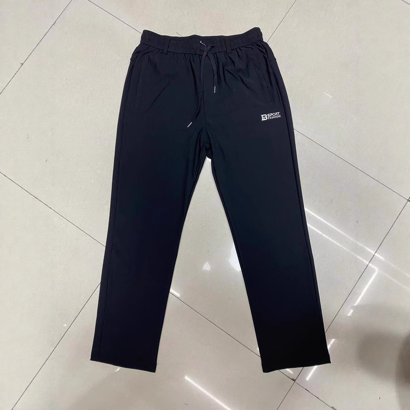Autumn Style Zippered Nylon Elastic Composite Sports Pants for Middle-Aged and Elderly Men, Loose, Breathable, Quick-Drying, High Elasticity, Comfortable Autumn Style Zippered Nylon Elastic Composite Sports Pants for Middle-Aged and Elderly Men, Loose, Breathable, Quick-Drying, High Elasticity, Comfortable