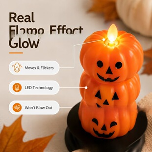 �羳Three Tiered Pumpkin Flameless Candle�����Ϲϟo��Ϟ�T