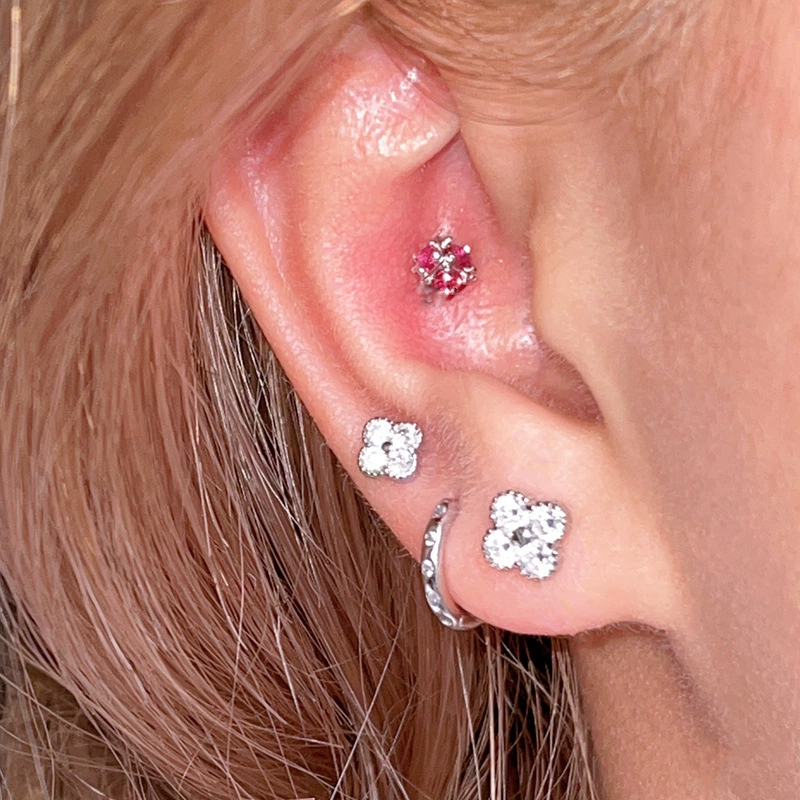 Серьги из серебра 925 пробы, образец, четырехлистник