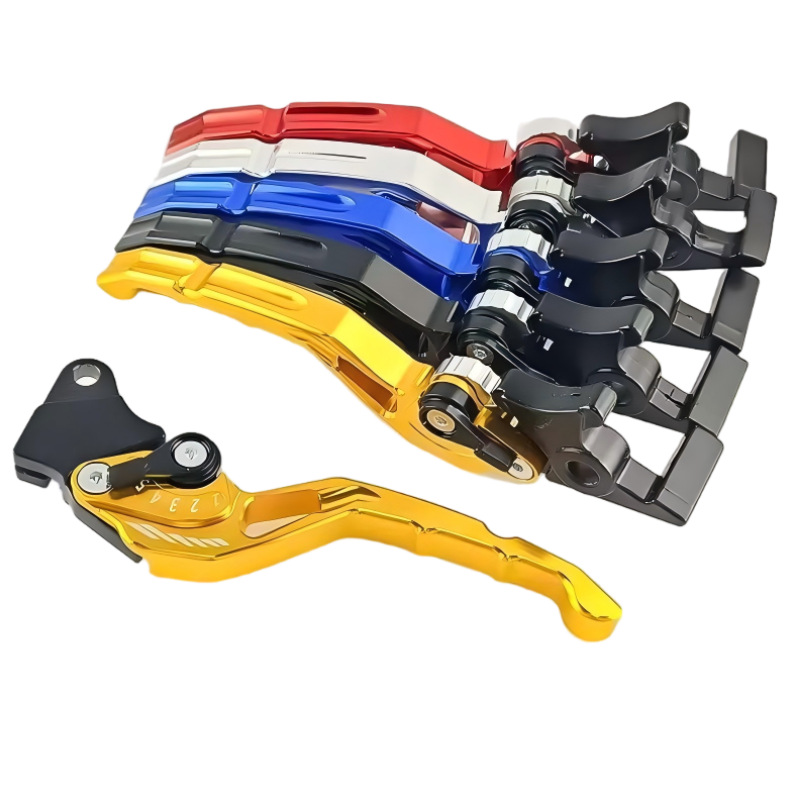 Universal 6-Speed Adjustable Aluminum Alloy Front Disc and Rear Drum Brake Handle Clutch Lever for Motorcycles and Electric Vehicles