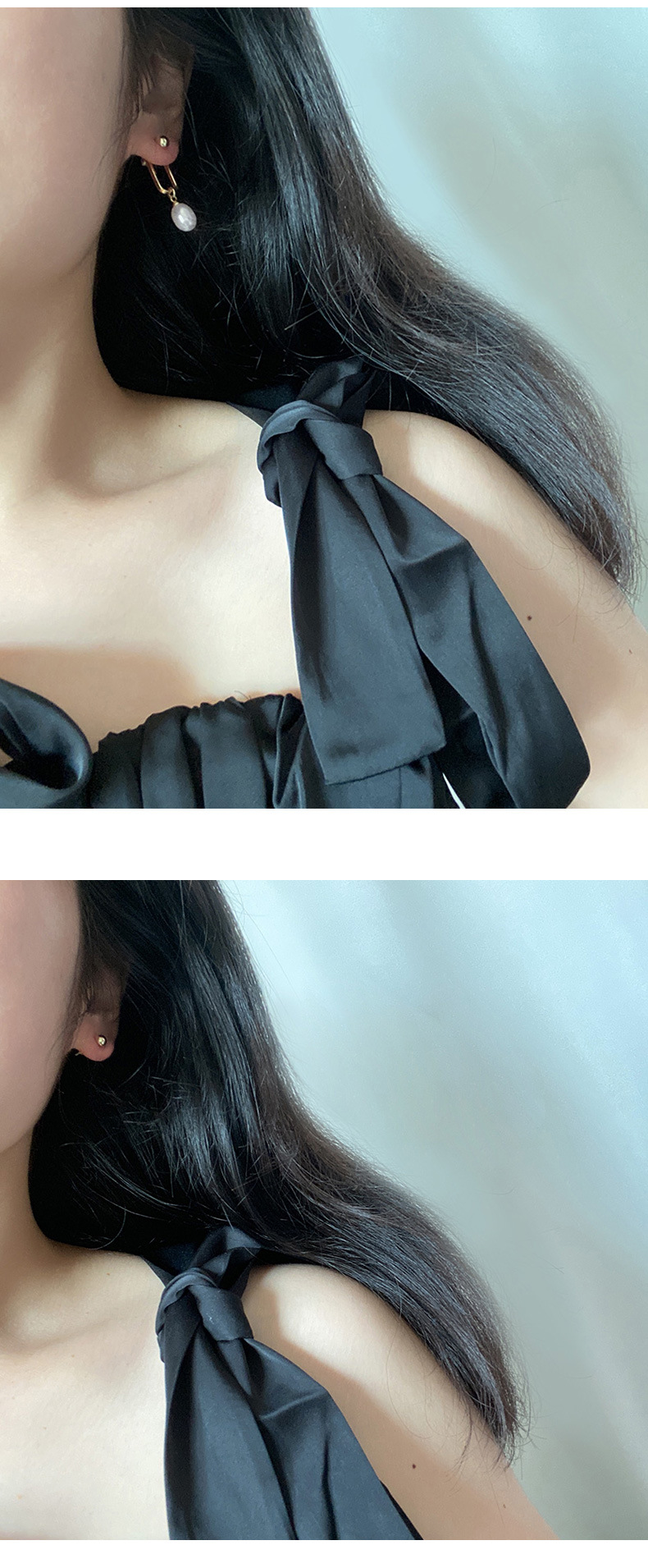 Vintage Style Geometric Pearl Copper Polishing Drop Earrings 1 Pair