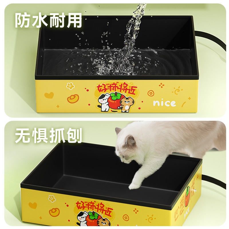 Lavabo para gatos portátil, exterior plegable de gran tamaño, inodoro para gatos impermeable, coche extra grande, gatito, lavabo para arena para gatos