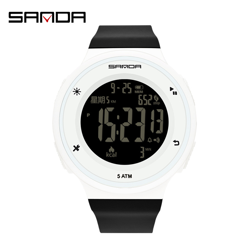 SANDA reloj medidor de calorías nocturna multifuncional impermeable al aire libre reloj electrónico de montaña