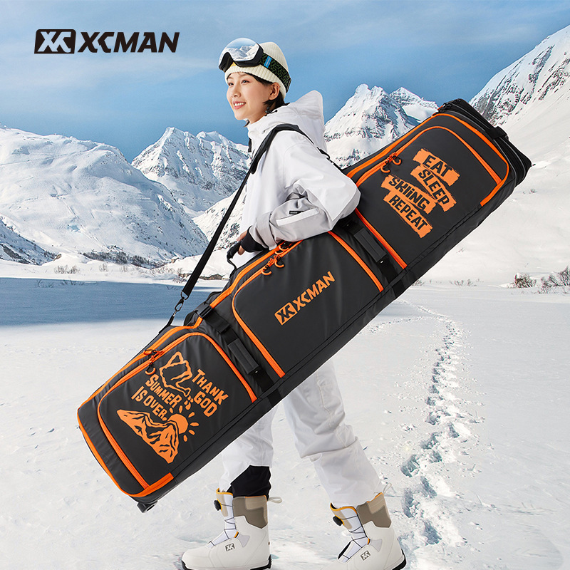 XCMAN滑雪板包带滚轮双板包单板包防水大容量滑雪包滑雪装备